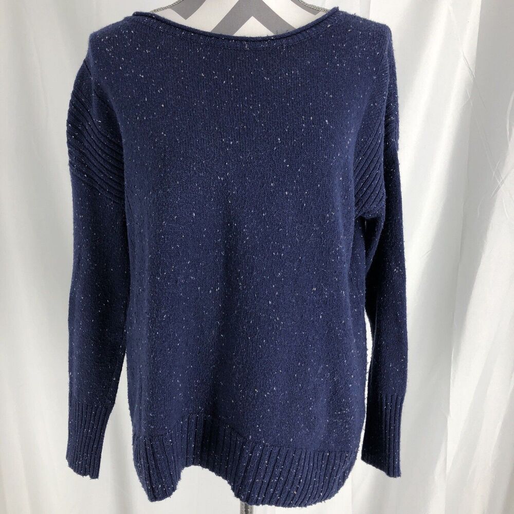 CASLON of NORDSTROM CREW NECK ADJUSTABLE ZIPPER BACK WOOL BLEND SWEATER XS